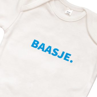 Baasje rompertje opdruk blauw